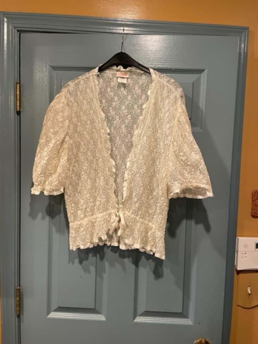 Stan Herman 70s ivory lace cover top lingerie